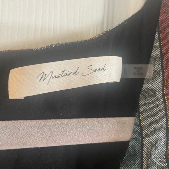 Mustard Seed Striped Smocked Sleeveless Mini Dress size Large - Picture 5 of 15